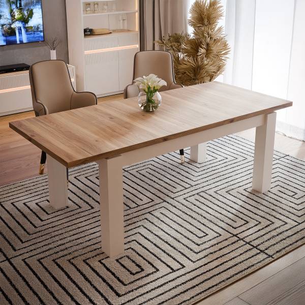 Ausziehbarer Esstisch Labuho Eiche Mauvella Dekor / Kaschmir