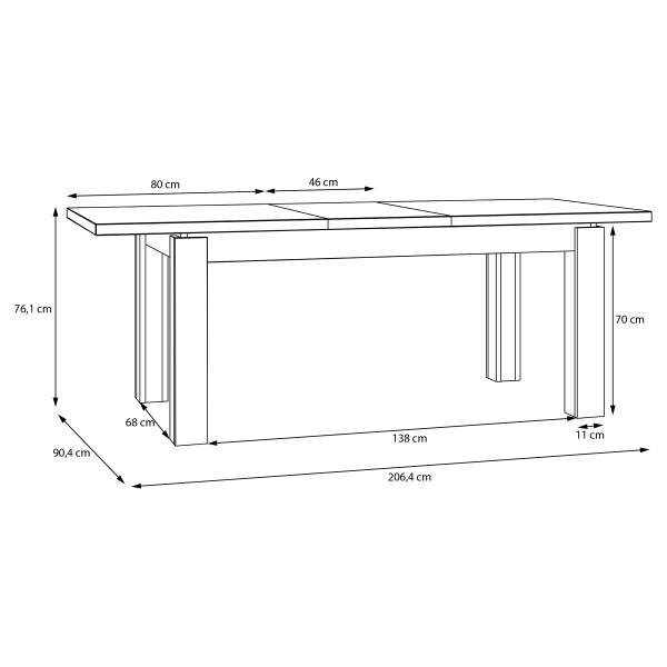 Ausziehbarer Esstisch Labuho Eiche Mauvella Dekor / Kaschmir