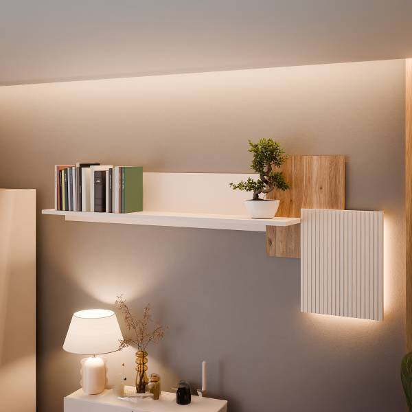 Mensola illuminata Labuho Effetto rovere / cashmere