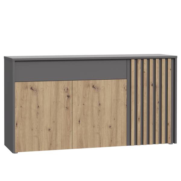 Sideboard Kitugu Eiche Artisan Dekor / Grau