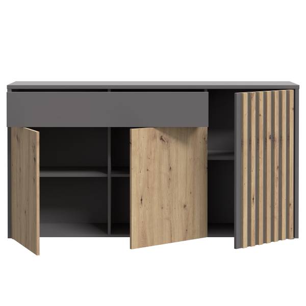 Sideboard Kitugu Eiche Artisan Dekor / Grau