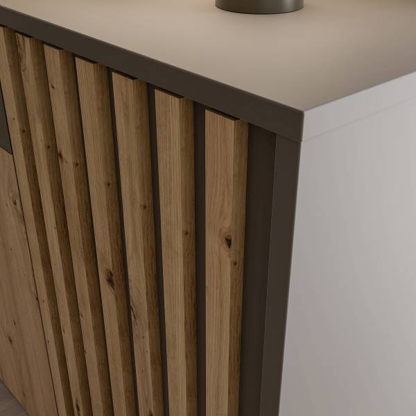 Sideboard Kitugu Eiche Artisan Dekor / Grau