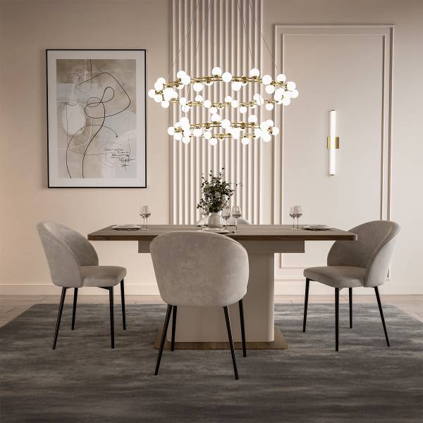 Tavolo da pranzo allungabile Melima Cashmere / Effetto rovere