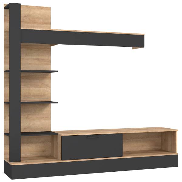 Wandmeubel Cuxín Riviera eikenhouten look/zwart