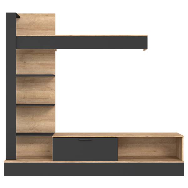 Wandmeubel Cuxín Riviera eikenhouten look/zwart