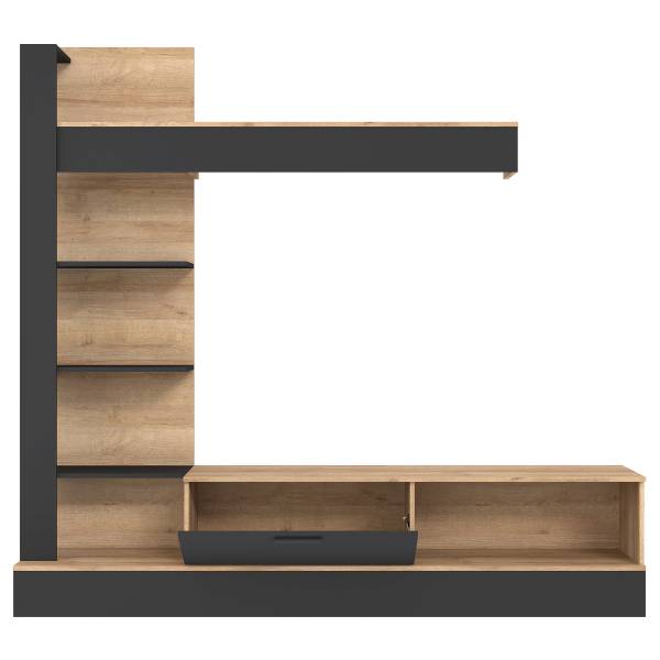Wandmeubel Cuxín Riviera eikenhouten look/zwart