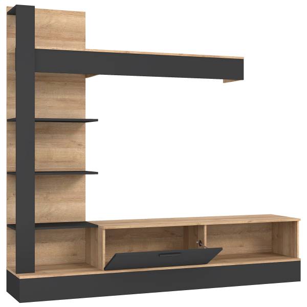 Wandmeubel Cuxín Riviera eikenhouten look/zwart
