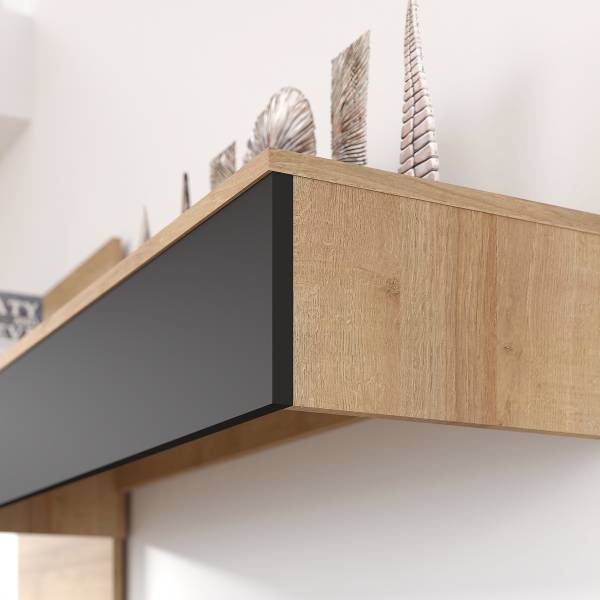 Wandmeubel Cuxín Riviera eikenhouten look/zwart