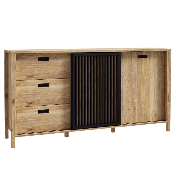 Sideboard Canila Eiche Mauvella Dekor / Schwarz