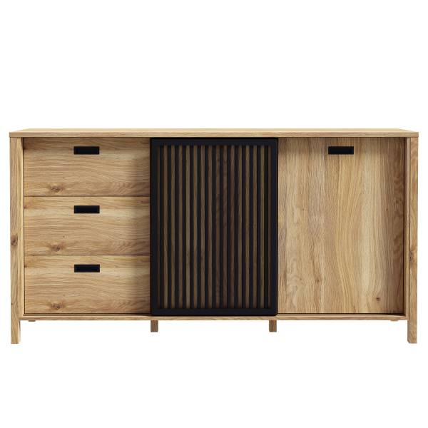 Sideboard Canila Eiche Mauvella Dekor / Schwarz