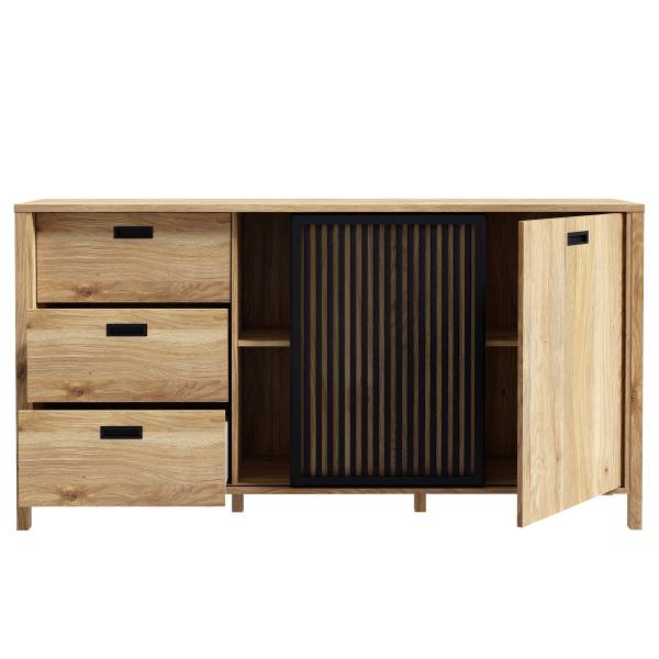 Sideboard Canila Eiche Mauvella Dekor / Schwarz