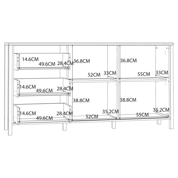 Sideboard Canila Eiche Mauvella Dekor / Schwarz