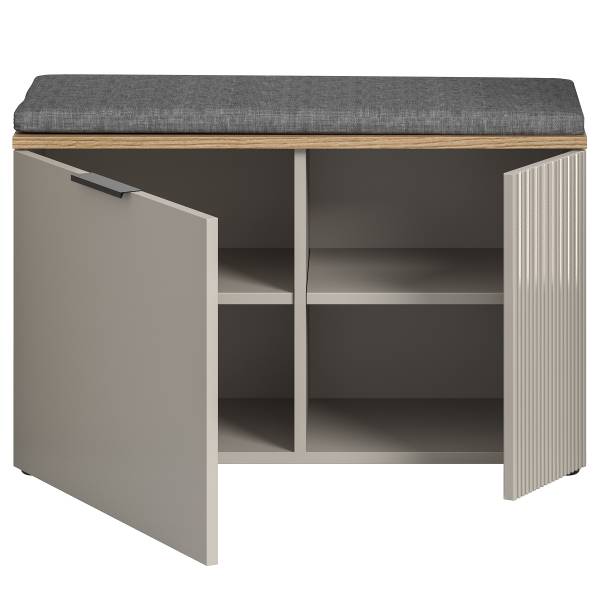 Banc d’entrée Slide - Coussins d’assise Cachemire / Imitation chêne Evoke