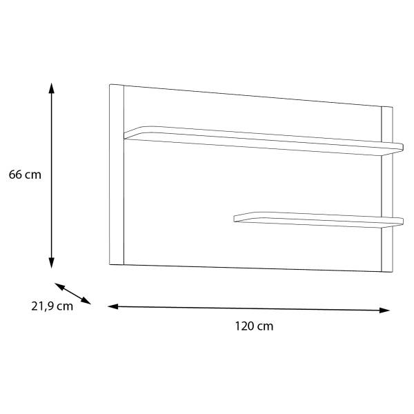 Wandregal Melima Kaschmir / Eiche Dunkel Dekor