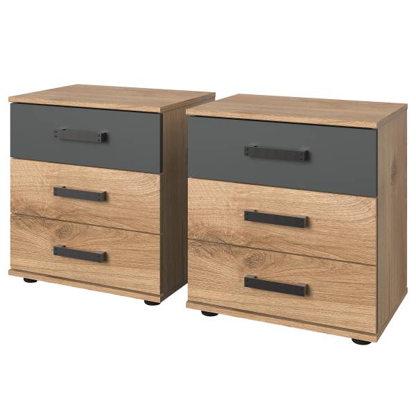 Tables de chevet Stockholm B - Lot de 2 Hauteur : 58 cm