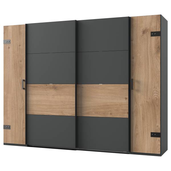 Armadio Stockholm B Nero - Marrone - Quercia - 272 x 208 x 65 cm
