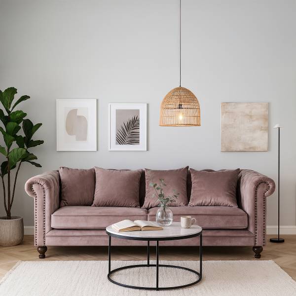 Divano a 3 posti Velvet Rosa