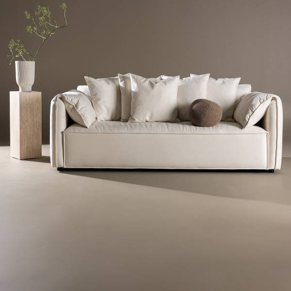 Divano a 3 posti Torekov Bianco - Tessuto - 202 x 73 x 100 cm
