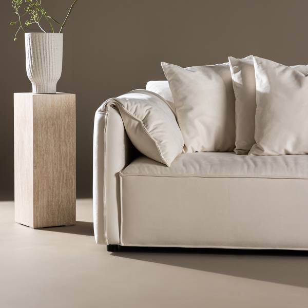 Divano a 3 posti Torekov Bianco - Tessuto - 202 x 73 x 100 cm