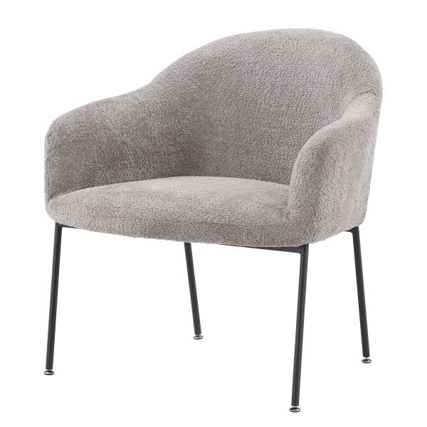 Poltrona lounge Catania Grigio - Bouclé - Acciaio - 85 x 88 x 80 cm