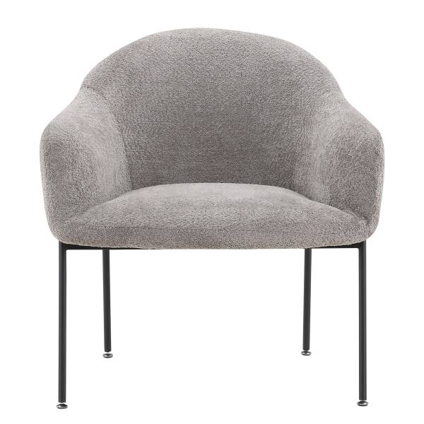 Poltrona lounge Catania Grigio - Bouclé - Acciaio - 85 x 88 x 80 cm