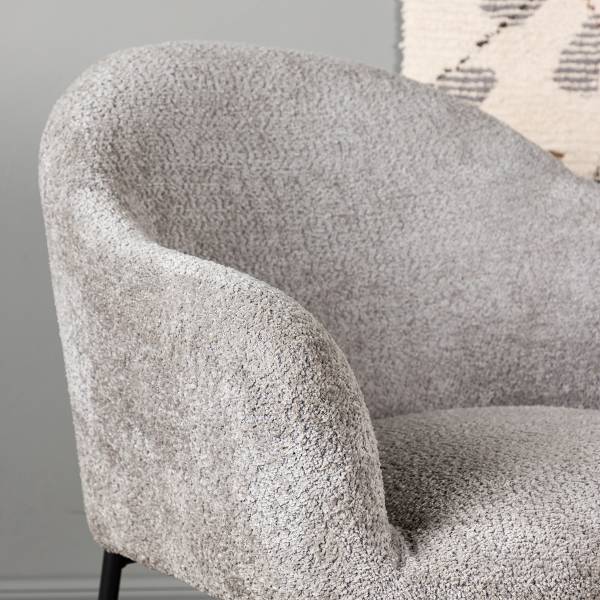 Poltrona lounge Catania Grigio - Bouclé - Acciaio - 85 x 88 x 80 cm