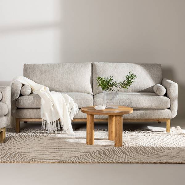 3-Sitzer Sofa Olympos Beige - Webstoff - 214 x 90 x 88 cm
