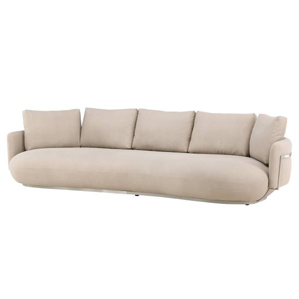 Divano a 3 posti Stellar Beige - Tessuto - Acciaio - 275 x 58 x 113 cm