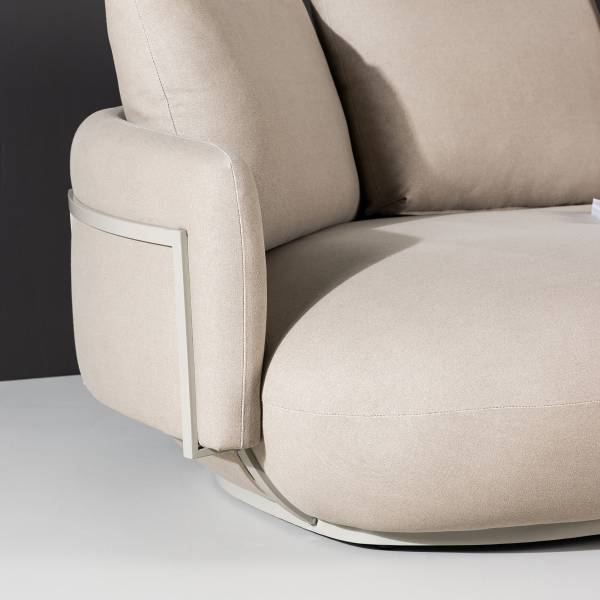 Divano a 3 posti Stellar Beige - Tessuto - Acciaio - 275 x 58 x 113 cm