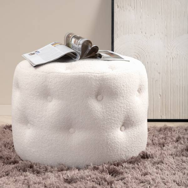 Pouf Benjamin Bianco crema