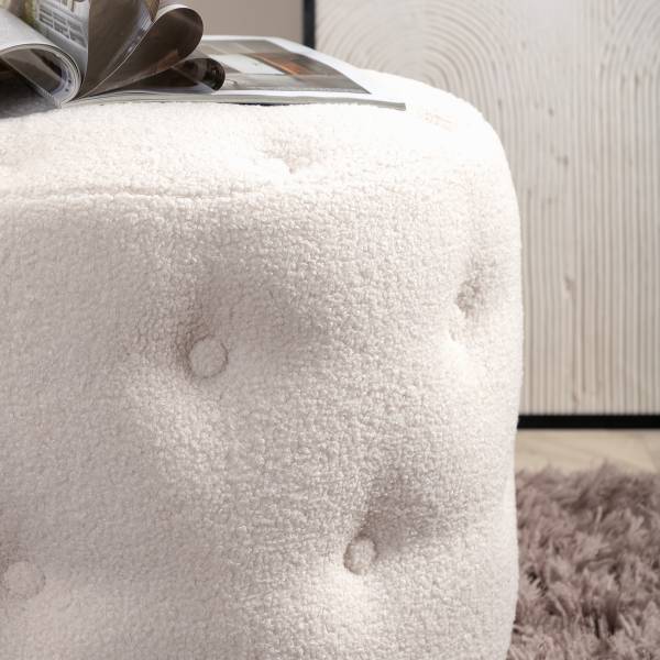 Pouf Benjamin Bianco crema