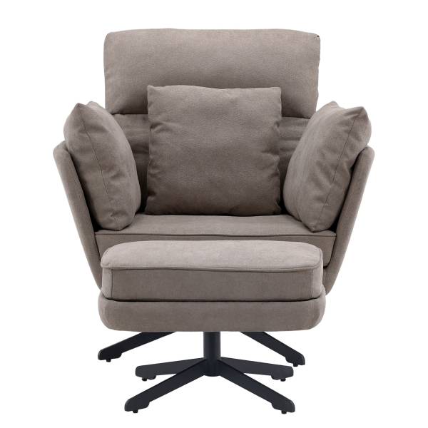Loungefauteuil Madrid grijs - bouclé - staal - 96 x 93 x 85 cm
