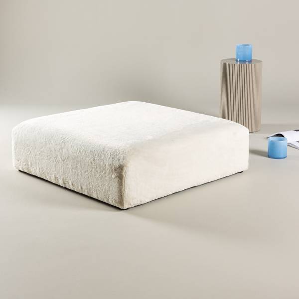 Poggiapiedi Davie Beige - Peluche - 100 x 30 x 100 cm