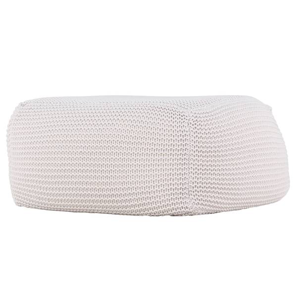 Pouf Luca Beige - Webstoff - 60 x 40 x 60 cm