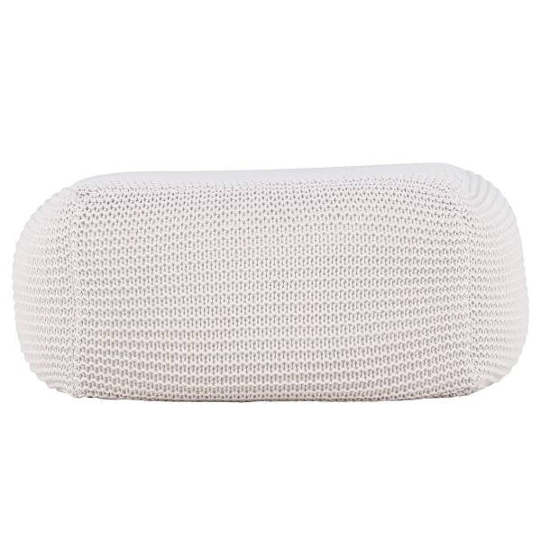 Pouf Luca Beige - Webstoff - 60 x 40 x 60 cm