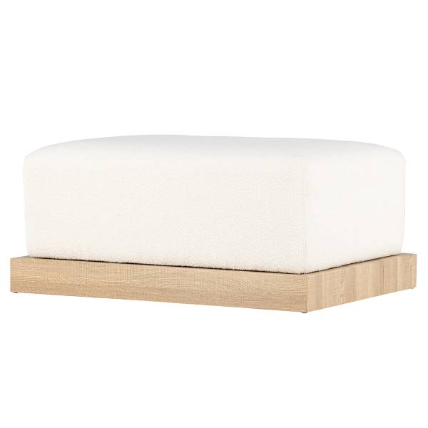 Poggiapiedi Ivy Bianco - Bouclé - 100 x 45 x 70 cm