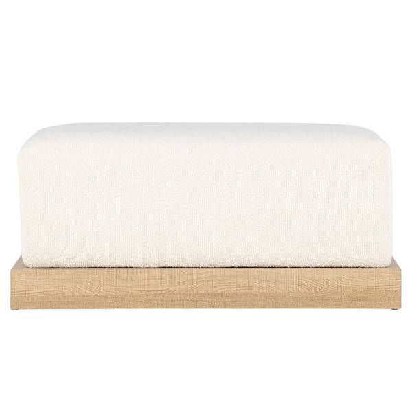 Poggiapiedi Ivy Bianco - Bouclé - 100 x 45 x 70 cm