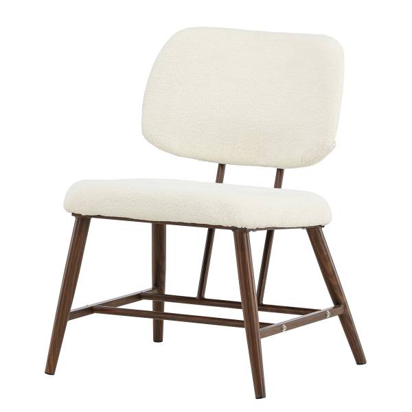 Fauteuil Midland Blanc - Bouclé - Acier - 58 x 84 x 62 cm
