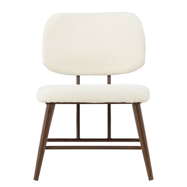 Fauteuil Midland Blanc - Bouclé - Acier - 58 x 84 x 62 cm