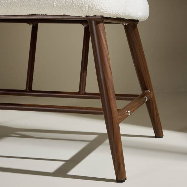 Fauteuil Midland Blanc - Bouclé - Acier - 58 x 84 x 62 cm