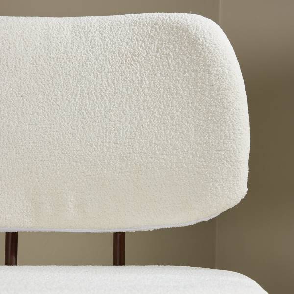 Fauteuil Midland Blanc - Bouclé - Acier - 58 x 84 x 62 cm