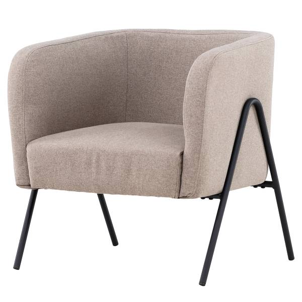 Poltrona Rika Beige - Tessuto - Acciaio - 65 x 70 x 66 cm
