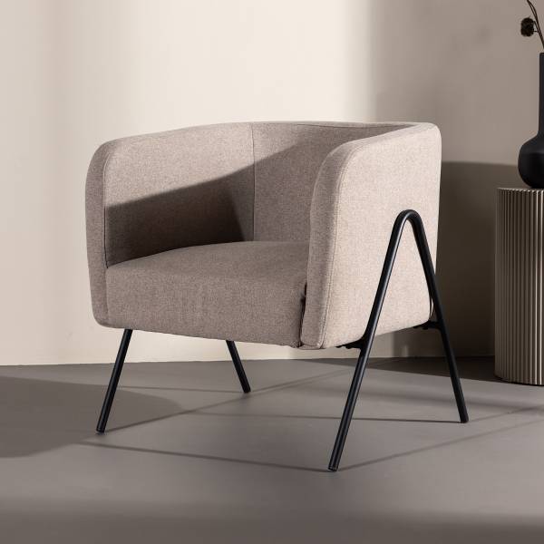 Poltrona Rika Beige - Tessuto - Acciaio - 65 x 70 x 66 cm