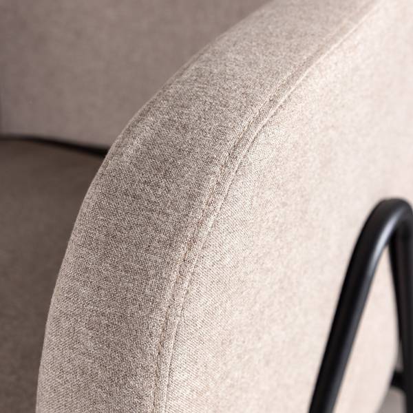Poltrona Rika Beige - Tessuto - Acciaio - 65 x 70 x 66 cm