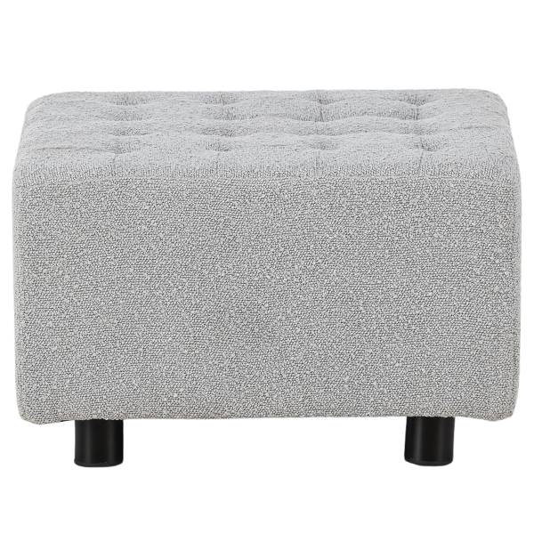 Pouf Bowie Grigio - Bouclé - Acciaio - 51 x 32 x 51 cm
