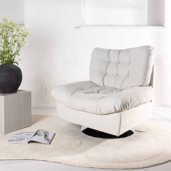 Poltrona lounge Florens Bianco - Tessuto - Acciaio - 105 x 108 x 104 cm