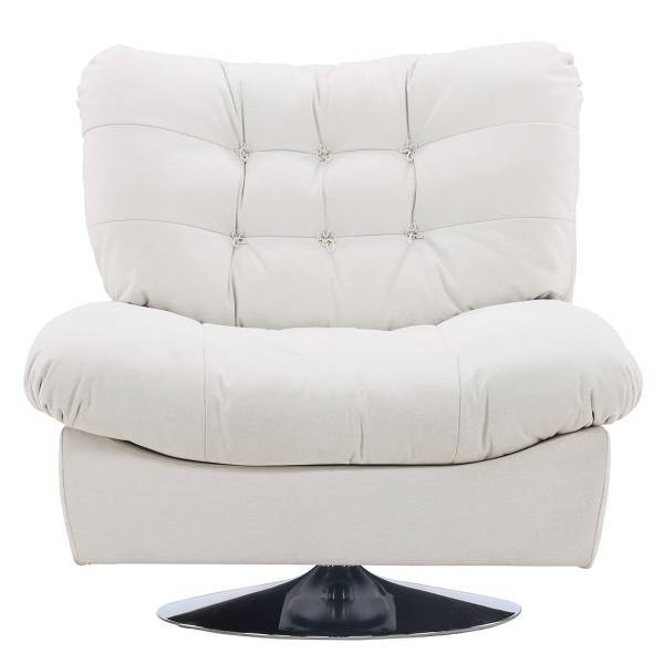 Poltrona lounge Florens Bianco - Tessuto - Acciaio - 105 x 108 x 104 cm