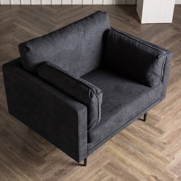 Fauteuil Boom Noir - Tissu - Acier - 110 x 88 x 90 cm