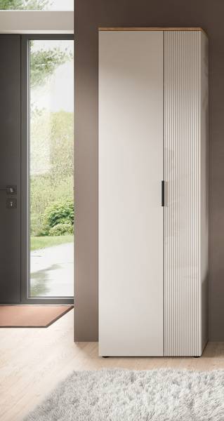 Garderobenschrank Slide Kaschmir / Eiche Evoke Dekor
