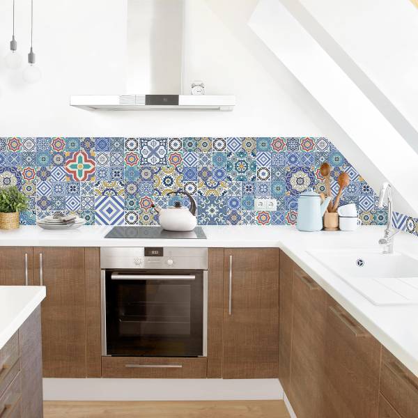 Keukenachterwand Tegels Portugal Premium polypropeen - blauw - 250 x 60 cm